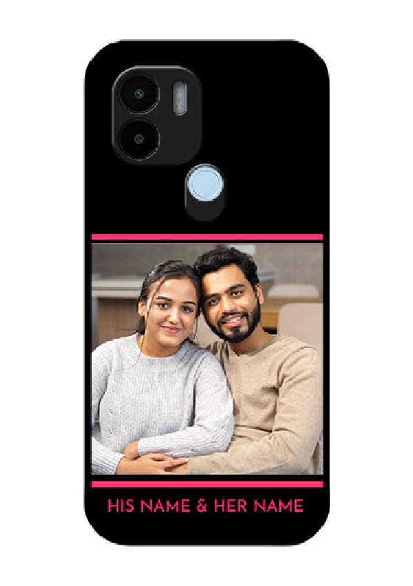Poco C51 Custom Glass Mobile Case - with Add Text Design