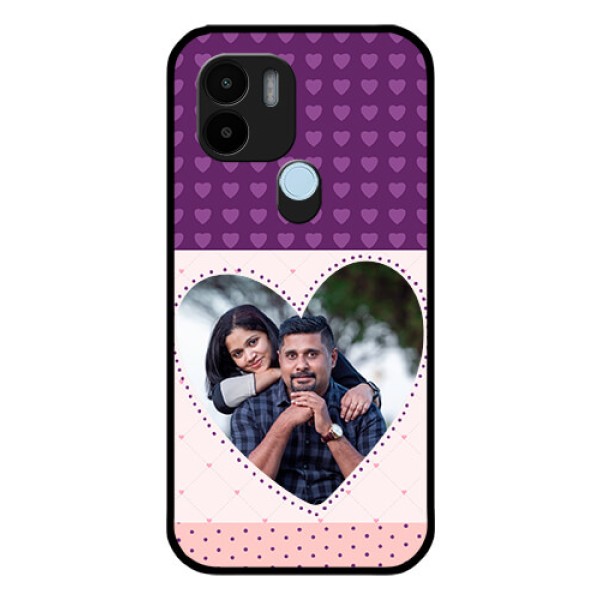 Poco C51 Custom Glass Phone Case - Violet Love Dots Design