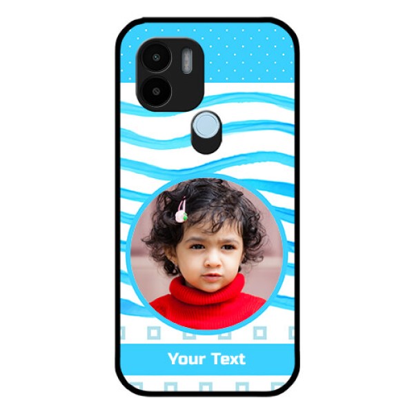 Poco C51 Custom Glass Phone Case - Simple Blue Case Design
