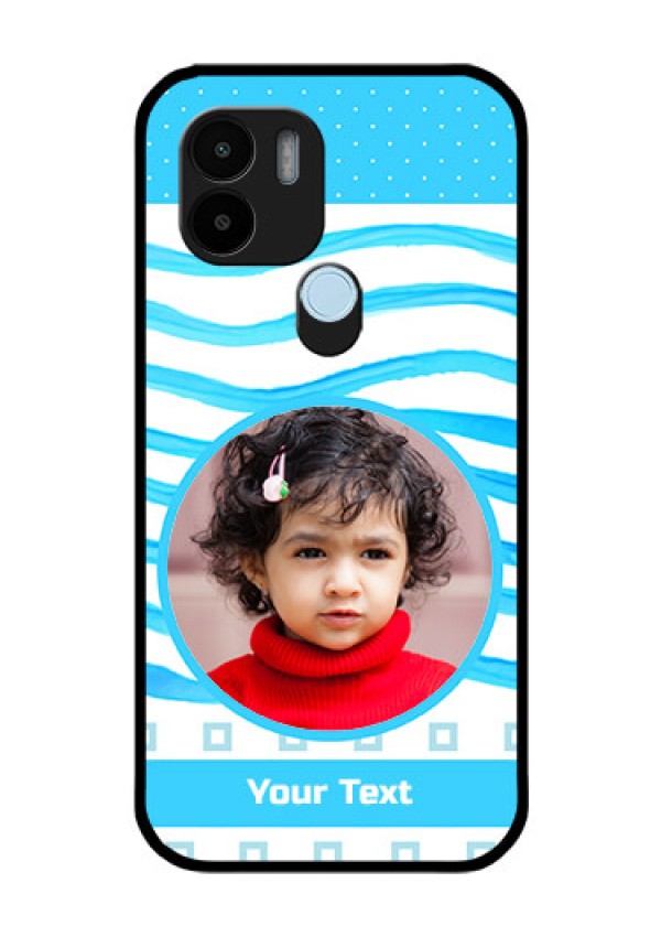 Poco C51 Custom Glass Phone Case - Simple Blue Case Design