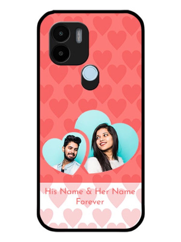 Custom Poco C51 Personalized Glass Phone Case - Couple Pic Upload Design