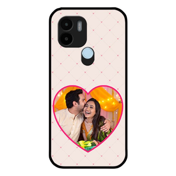 Poco C51 Custom Glass Mobile Case - Heart Shape Design