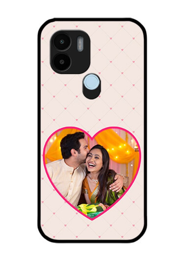 Poco C51 Custom Glass Mobile Case - Heart Shape Design