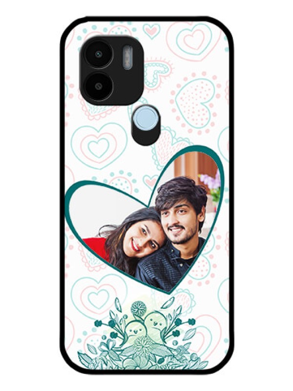 Custom Poco C51 Photo Printing on Glass Case - Premium Couple Design