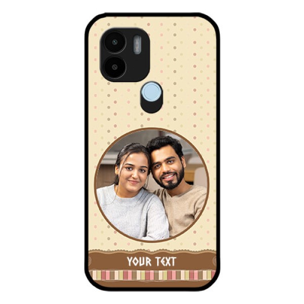 Poco C51 Custom Glass Mobile Case - Brown Dotted Mobile Case Design
