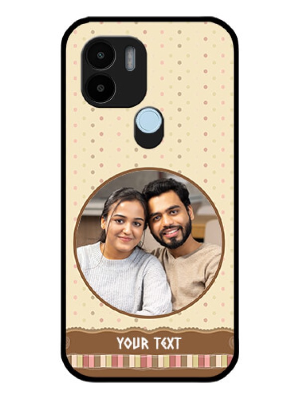 Custom Poco C51 Custom Glass Mobile Case - Brown Dotted Mobile Case Design