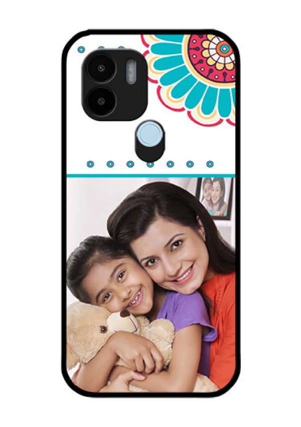 Poco C51 Custom Glass Phone Case - Flower Design