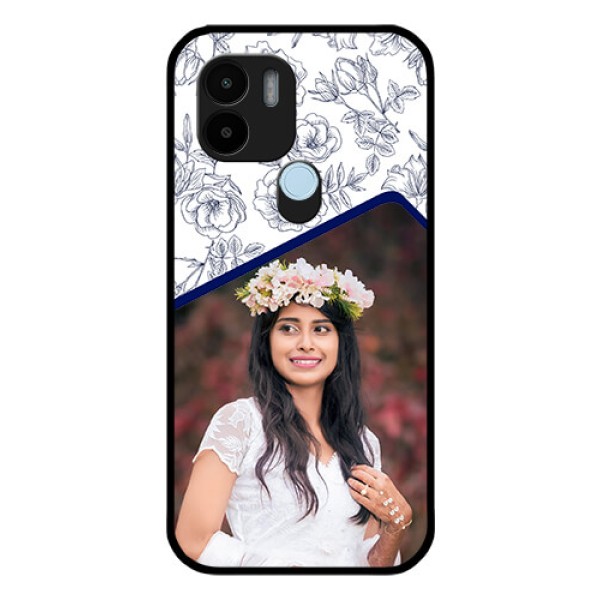 Poco C51 Personalized Glass Phone Case - Premium Floral Design