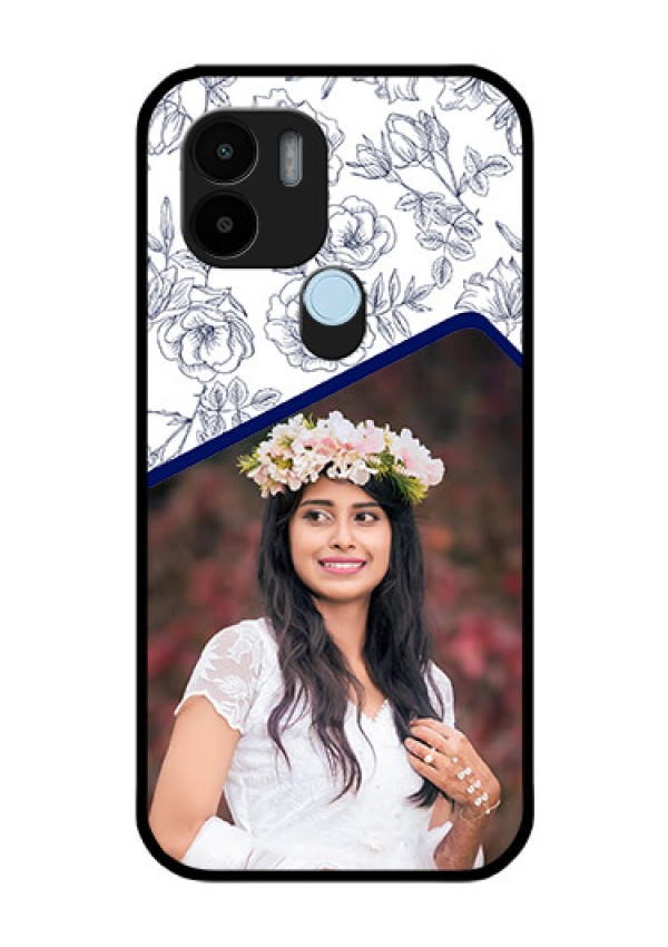 Poco C51 Personalized Glass Phone Case - Premium Floral Design