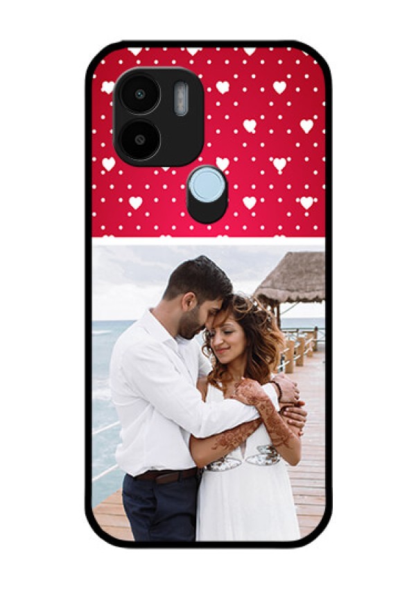 Poco C51 Photo Printing on Glass Case - Hearts Mobile Case Design
