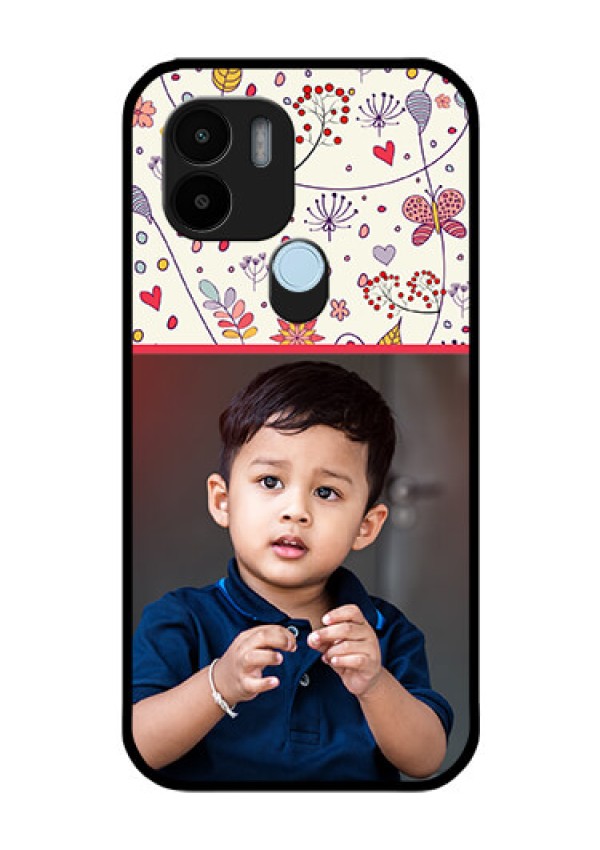 Poco C51 Custom Glass Mobile Case - Premium Floral Design