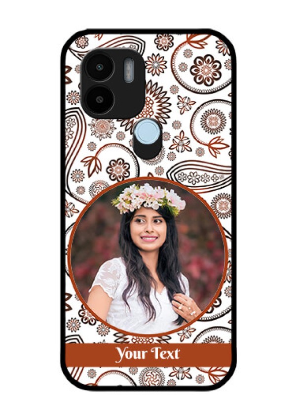 Poco C51 Custom Glass Mobile Case - Abstract Flower Design