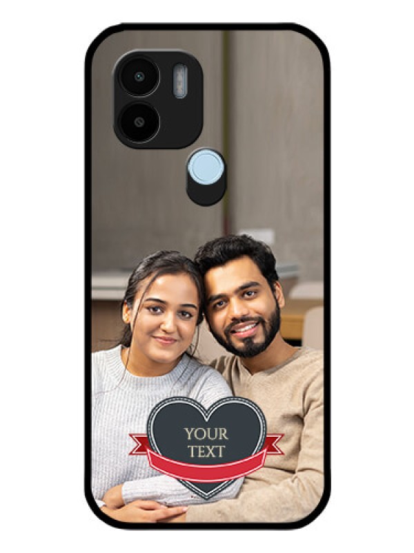 Custom Poco C51 Custom Glass Phone Case - Just Married Couple Design