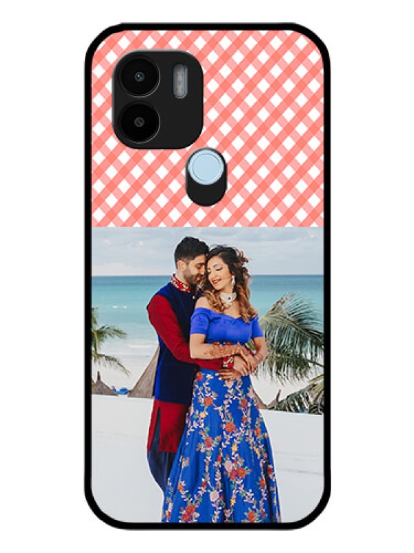 Custom Poco C51 Personalized Glass Phone Case - Pink Pattern Design