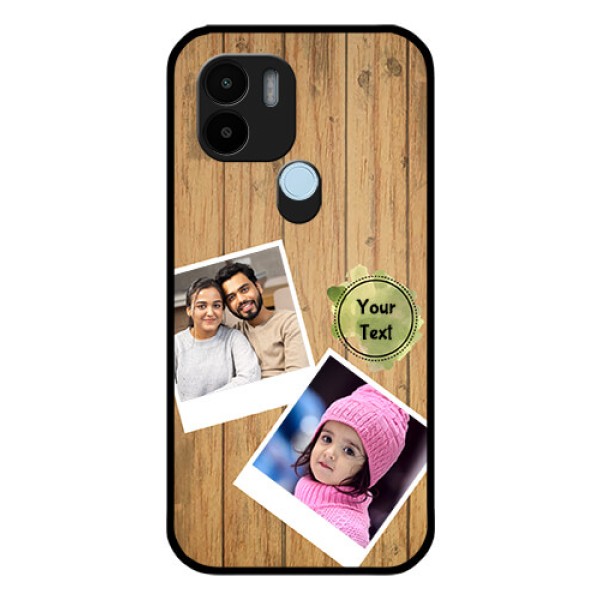 Poco C51 Custom Glass Phone Case - Wooden Texture Design