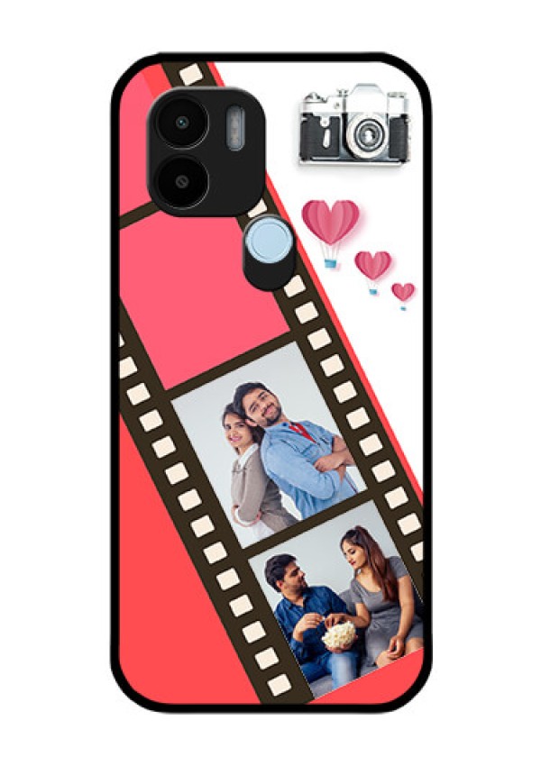 Poco C51 Personalized Glass Phone Case - 3 Image Holder with Film Reel