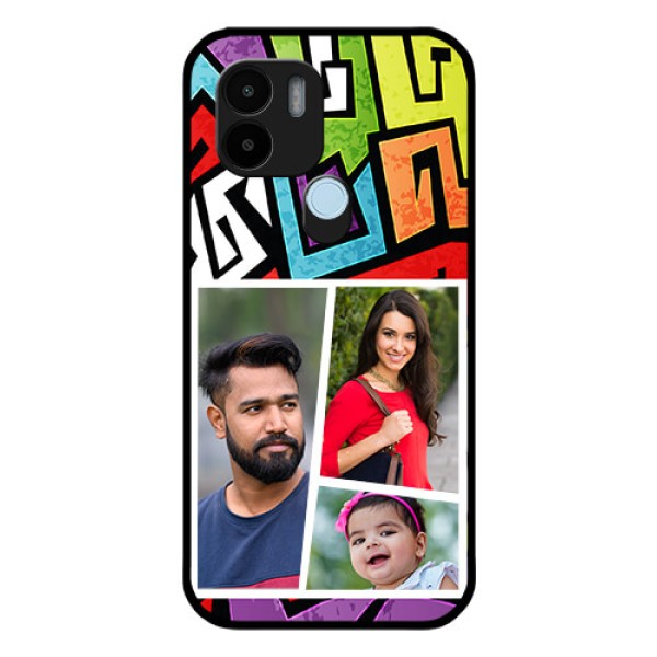 Poco C51 Custom Glass Phone Case - Graffiti pattern Design