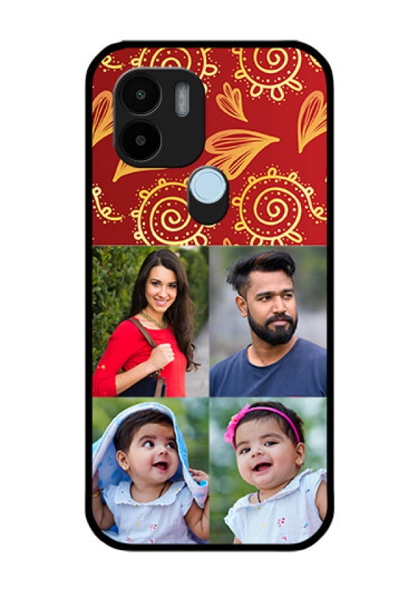 Poco C51 Photo Printing on Glass Case - 4 Image Traditional Design