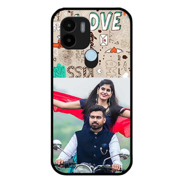 Poco C51 Custom Glass Phone Case - Love Doodle Pattern