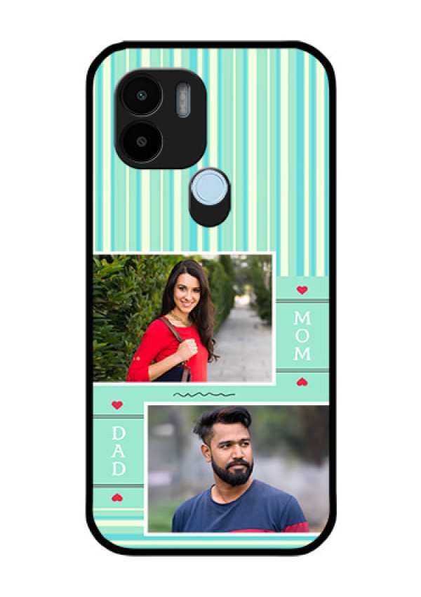 Poco C51 Custom Glass Phone Case - Mom & Dad Pic Design