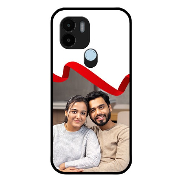 Poco C51 Photo Printing on Glass Case - Red Ribbon Frame Design
