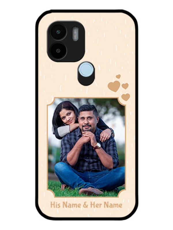 Custom Poco C51 Custom Glass Phone Case - with confetti love design