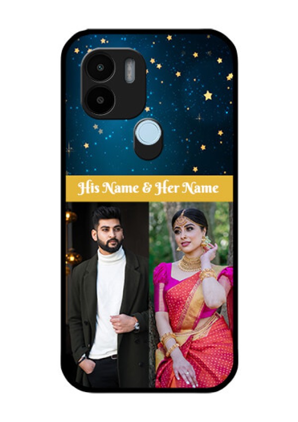 Poco C51 Custom Glass Phone Case - Galaxy Stars Backdrop Design