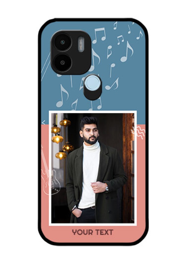 Poco C51 Photo Printing on Glass Case - with Color Musical Note Design