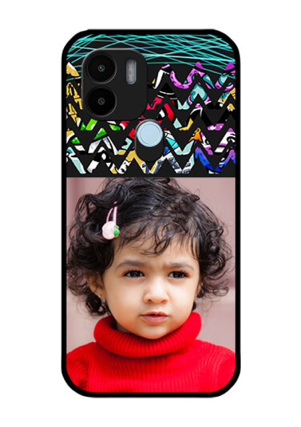 Poco C51 Personalized Glass Phone Case - Neon Abstract Design