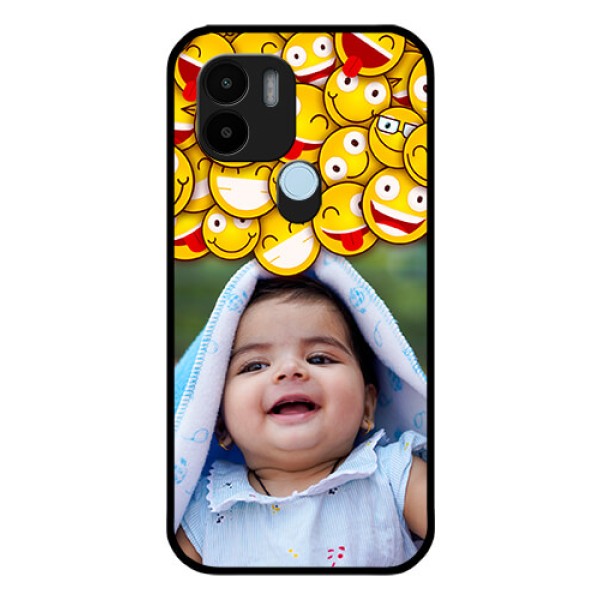 Poco C51 Custom Glass Mobile Case - with Smiley Emoji Design
