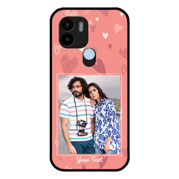 Poco C51 Custom Glass Phone Case - Love doodle art Design