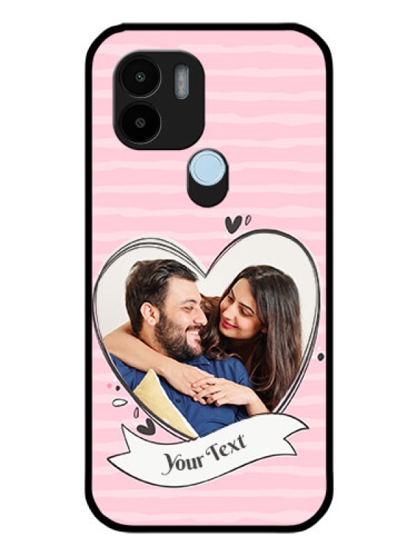 Custom Poco C51 Custom Glass Phone Case - Vintage Heart Design