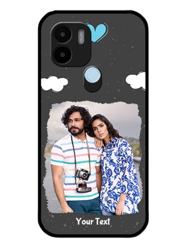 Custom Poco C51 Custom Glass Phone Case - Splashes with love doodles Design