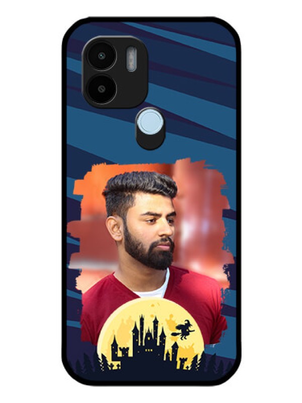 Custom Poco C51 Photo Printing on Glass Case - Halloween Witch Design