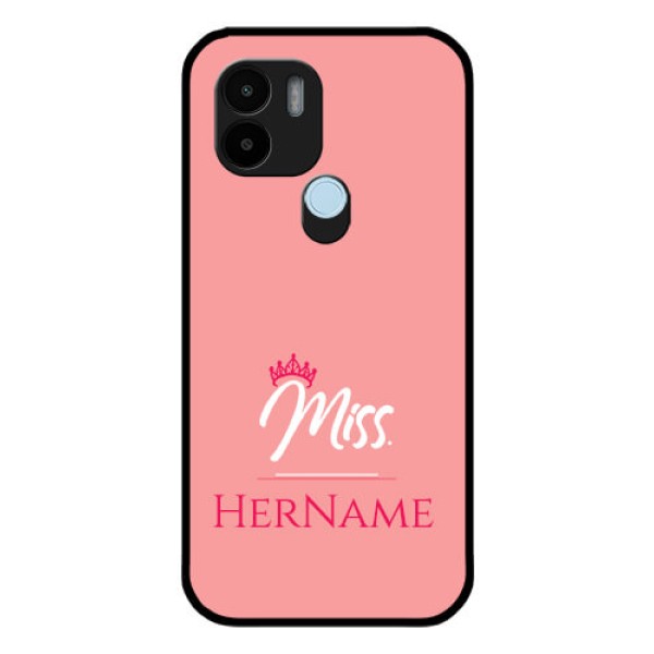 Poco C51 Custom Glass Phone Case Mrs with Name