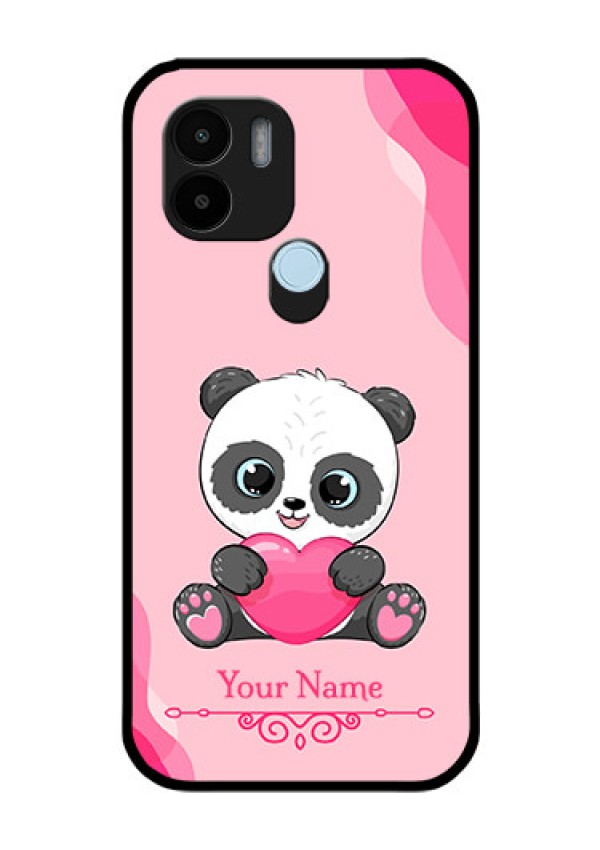 Poco C51 Custom Glass Mobile Case - Cute Panda Design