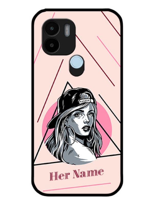 Custom Poco C51 Personalized Glass Phone Case - Rockstar Girl Design