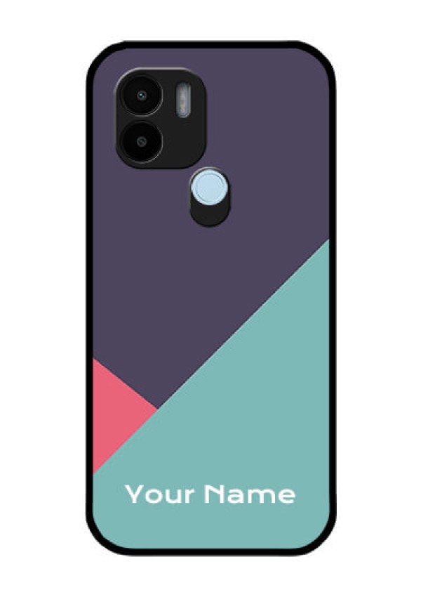 Poco C51 Custom Glass Mobile Case - Tri Color abstract Design
