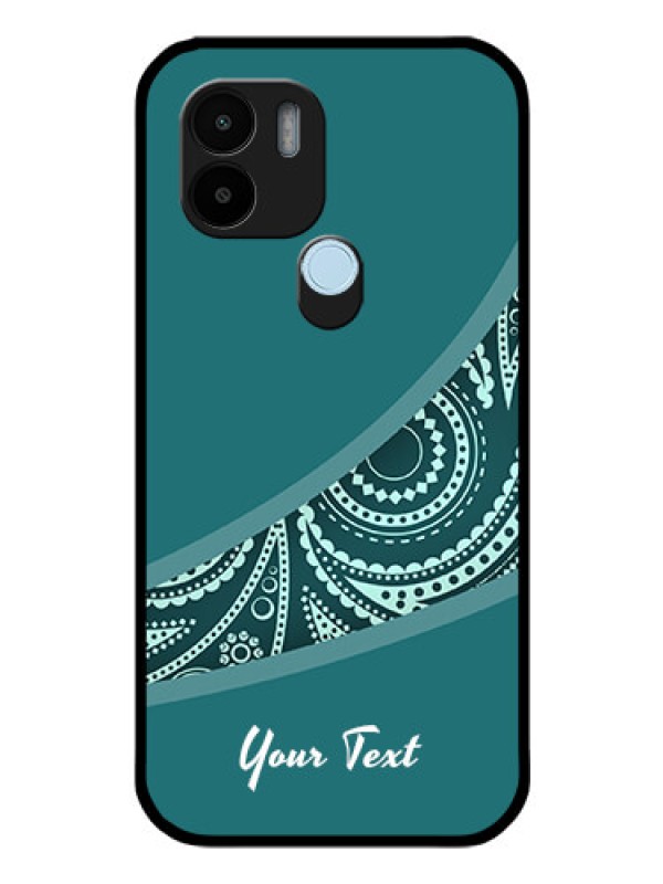 Custom Poco C51 Photo Printing on Glass Case - semi visible floral Design