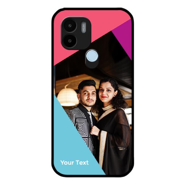 Poco C51 Custom Glass Mobile Case - Stacked Triple colour Design Poco C51 Custom Glass Mobile Case - Stacked Triple colour Design