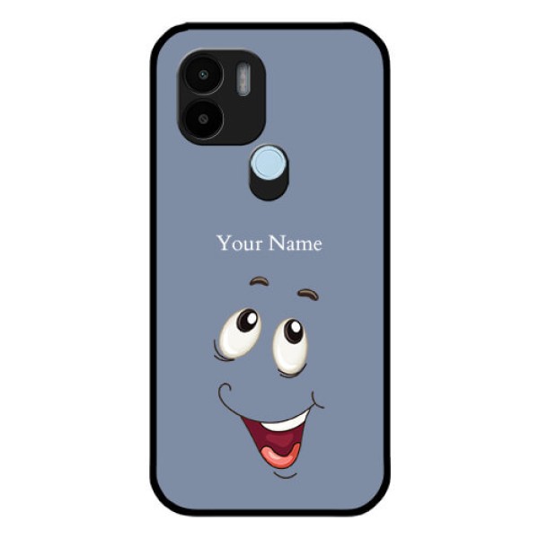 Poco C51 Photo Printing on Glass Case - Laughing Cartoon Face Design