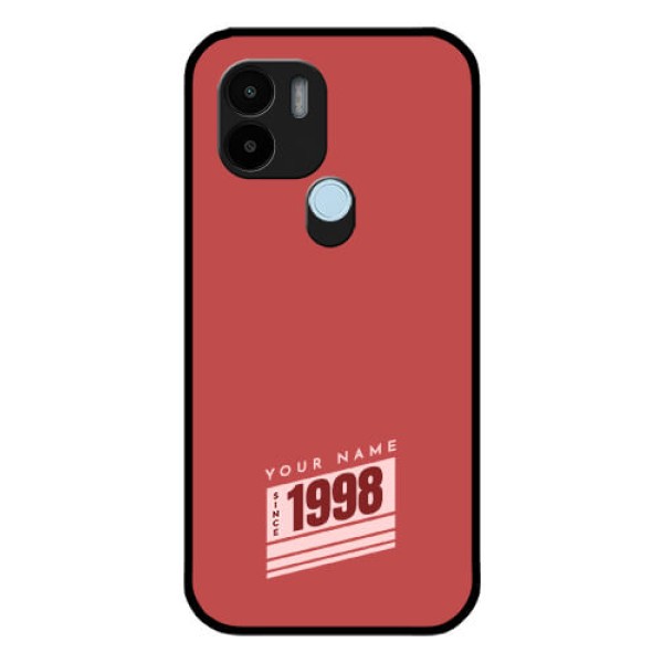 Poco C51 Custom Glass Phone Case - Red custom year of birth Design Poco C51 Custom Glass Phone Case - Red custom year of birth Design