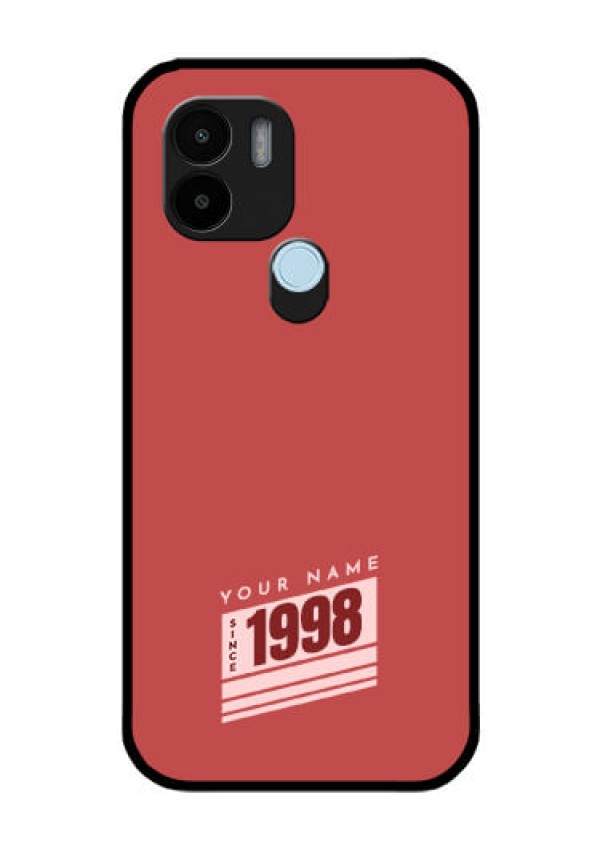 Poco C51 Custom Glass Phone Case - Red custom year of birth Design