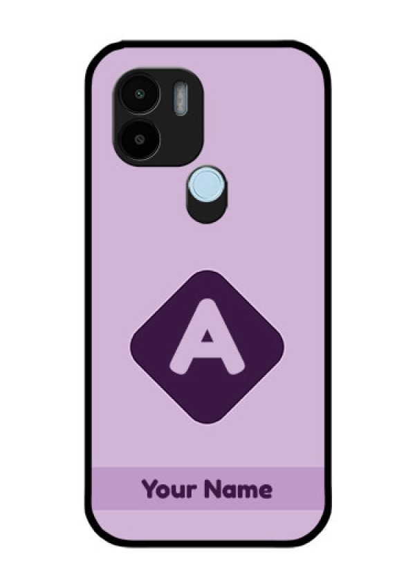 Poco C51 Custom Glass Mobile Case - Custom Letter in curved badge Design