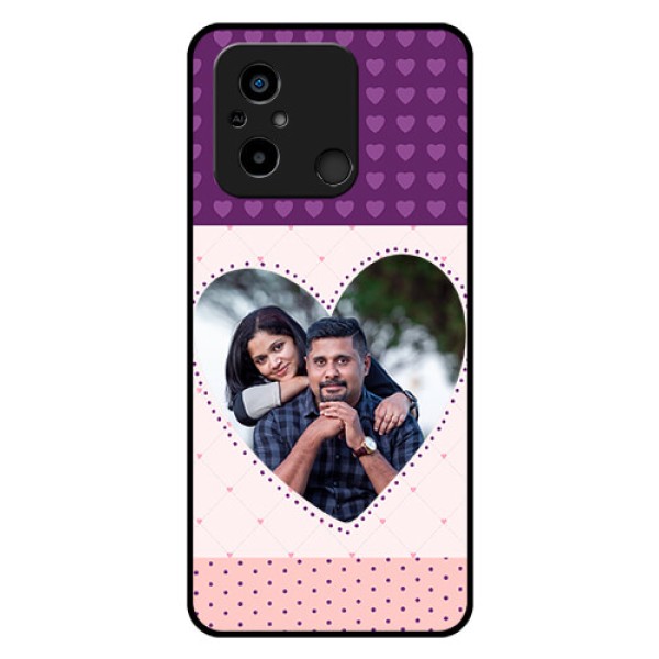 Poco C55 Custom Glass Phone Case - Violet Love Dots Design