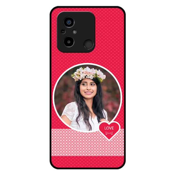 Poco C55 Personalised Glass Phone Case - Pink Pattern Design Poco C55 Personalised Glass Phone Case - Pink Pattern Design