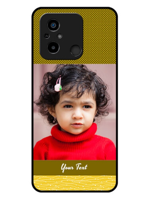 Custom Poco C55 Custom Glass Phone Case - Simple Green Color Design