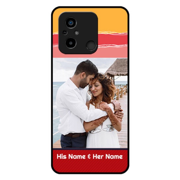 Poco C55 Custom Glass Mobile Case - Colorful Case Design