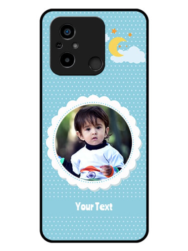 Custom Poco C55 Personalised Glass Phone Case - Violet Pattern Design