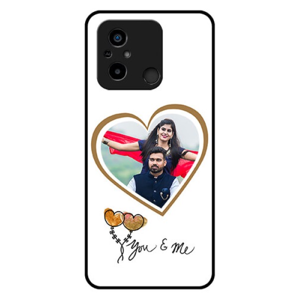 Poco C55 Custom Glass Mobile Case - You & Me Design